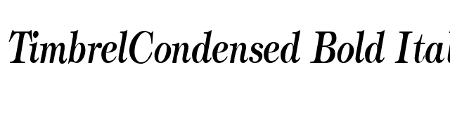 TimbrelCondensed Bold Italic font preview