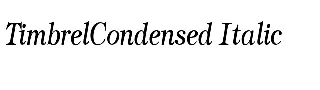 TimbrelCondensed Italic font preview