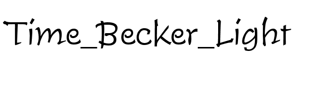 Time_Becker_Light font preview