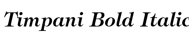 Timpani Bold Italic font preview