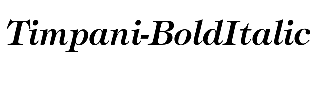 Timpani-BoldItalic font preview