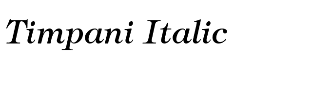 Timpani Italic font preview