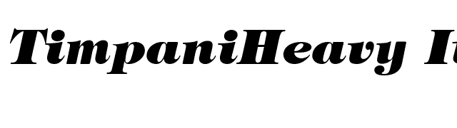 TimpaniHeavy Italic font preview