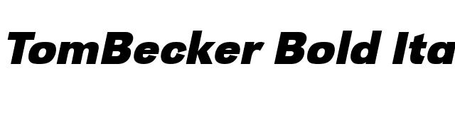 TomBecker Bold Italic font preview