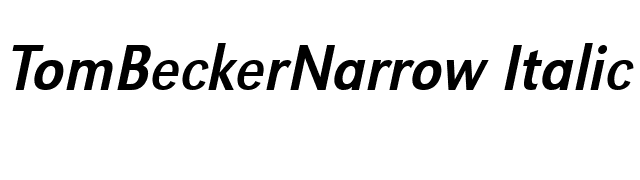 TomBeckerNarrow Italic font preview