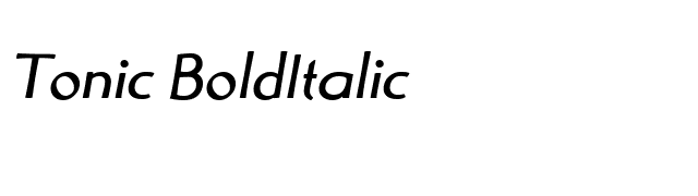 Tonic BoldItalic font preview