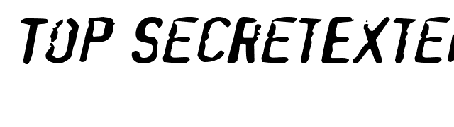 Top SecretExtended Oblique font preview