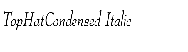 TopHatCondensed Italic font preview