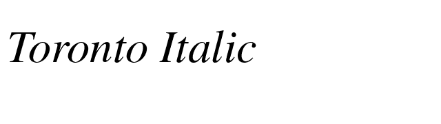 Toronto Italic font preview