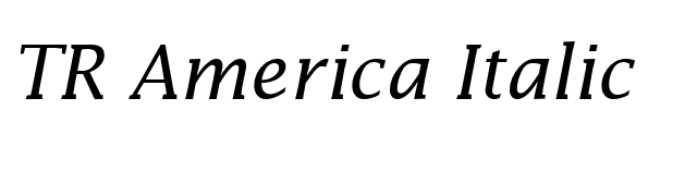 TR America Italic font preview