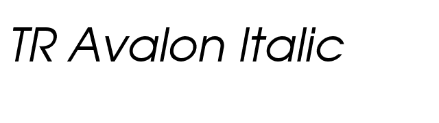 TR Avalon Italic font preview