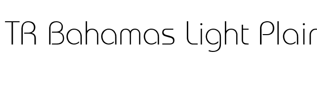 TR Bahamas Light Plain font preview