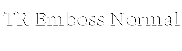 TR Emboss Normal font preview