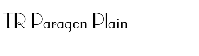 TR Paragon Plain font preview