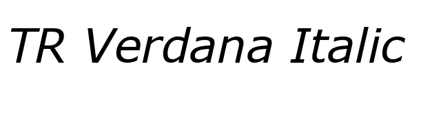 TR Verdana Italic font preview