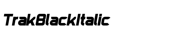 TrakBlackItalic font preview