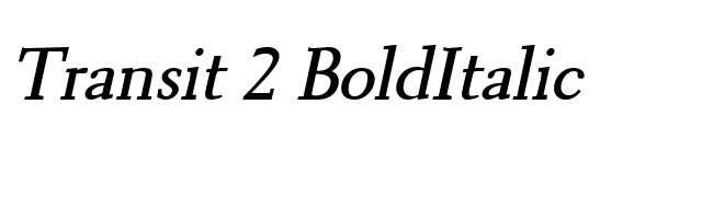 Transit 2 BoldItalic font preview