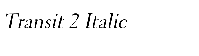 Transit 2 Italic font preview