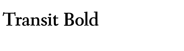 Transit Bold font preview