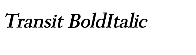 Transit BoldItalic font preview