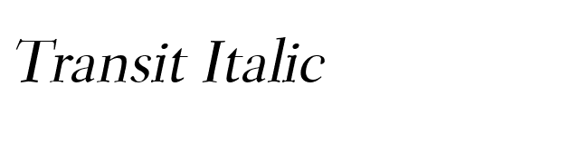 Transit Italic font preview