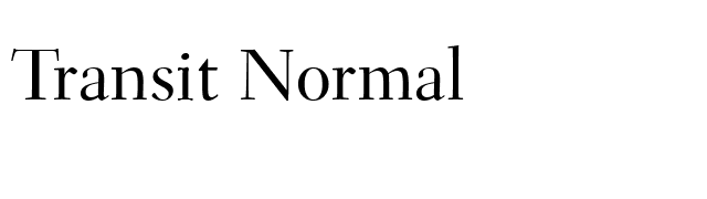 Transit Normal font preview