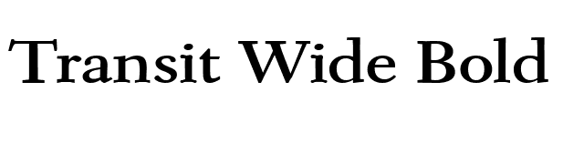 Transit Wide Bold font preview