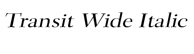 Transit Wide Italic font preview