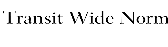 Transit Wide Normal font preview