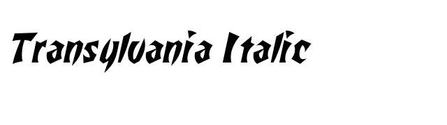 Transylvania Italic font preview