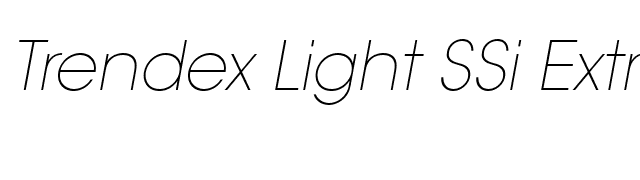 Trendex Light SSi Extra Light Italic font preview