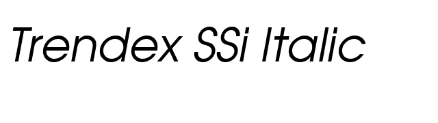 Trendex SSi Italic font preview