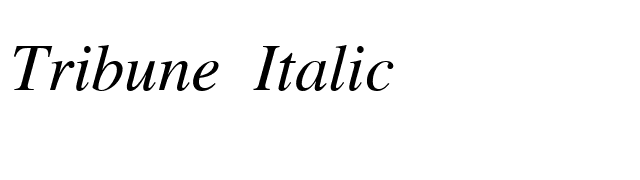 Tribune Italic font preview