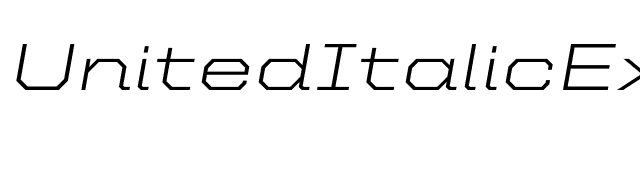 UnitedItalicExt-Light font preview