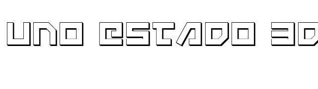 Uno Estado 3D font preview