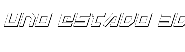 Uno Estado 3D Italic font preview