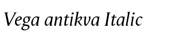 Vega antikva Italic font preview