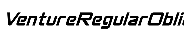 VentureRegularOblique font preview