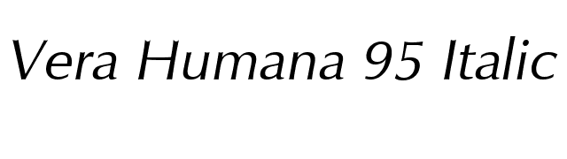 Vera Humana 95 Italic font preview