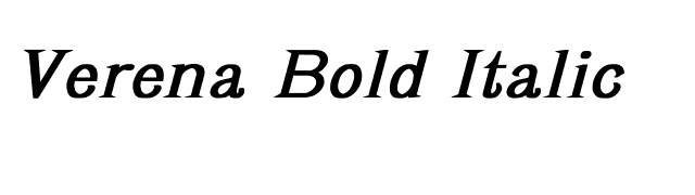 Verena Bold Italic font preview