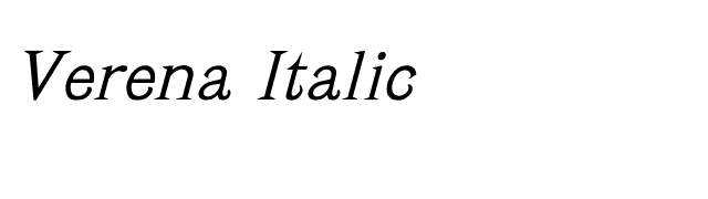 Verena Italic font preview