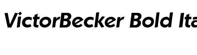 VictorBecker Bold Italic font preview