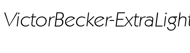 VictorBecker-ExtraLight Italic font preview
