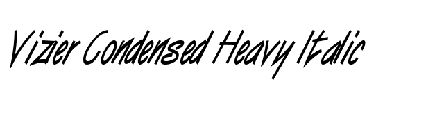 Vizier Condensed Heavy Italic font preview