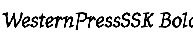 WesternPressSSK BoldItalic font preview