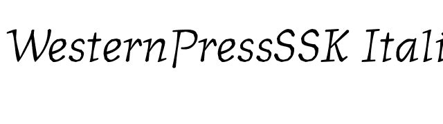 WesternPressSSK Italic font preview