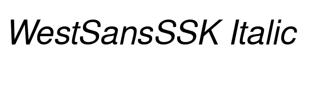 WestSansSSK Italic font preview