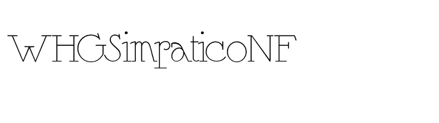 WHGSimpaticoNF font preview