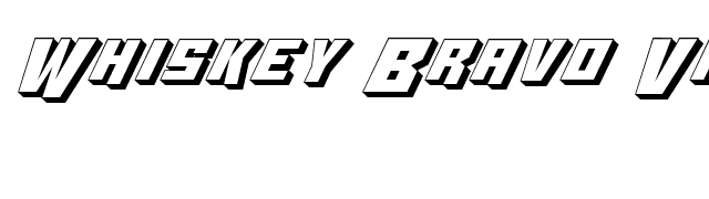 Whiskey Bravo Victor 3D font preview