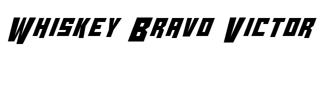 Whiskey Bravo Victor Condensed font preview